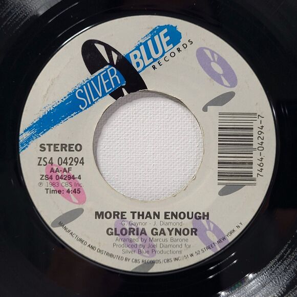 Gloria Gaynor 45 I Am What I Am / More Than Enough on Silver Blue VG Disco - Picture 2 of 2